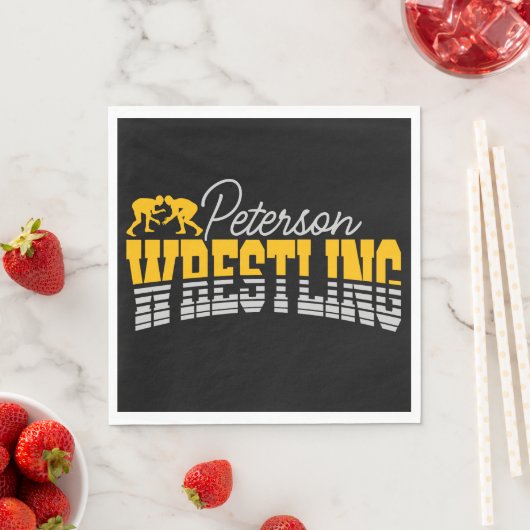 名パーソナライズされた前レスリングスクールチームレスラー スタンダードランチョンナプキン (インサイチュ)