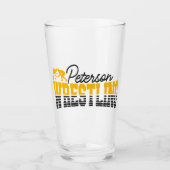 名パーソナライズされた前レスリングスクールチームレスラー タンブラーグラス (正面)