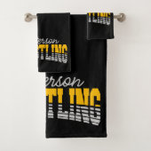 名パーソナライズされた前レスリングスクールチームレスラー バスタオルセット (インサイチュ)