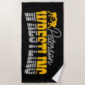 名パーソナライズされた前レスリングスクールチームレスラー ビーチタオル (正面)