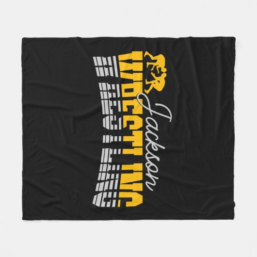 名パーソナライズされた前レスリングスクールチームレスラー フリースブランケット (正面(横))