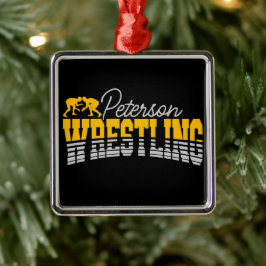 名パーソナライズされた前レスリングスクールチームレスラー メタルオーナメント