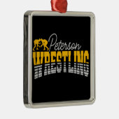 名パーソナライズされた前レスリングスクールチームレスラー メタルオーナメント (右)