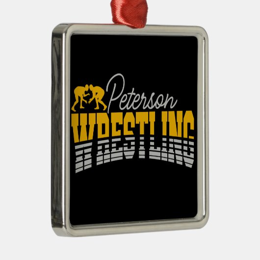 名パーソナライズされた前レスリングスクールチームレスラー メタルオーナメント (右)