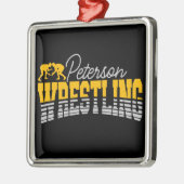 名パーソナライズされた前レスリングスクールチームレスラー メタルオーナメント (左)