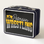 名パーソナライズされた前レスリングスクールチームレスラー メタルランチボックス (正面)