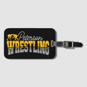 名パーソナライズされた前レスリングスクールチームレスラー ラゲッジタグ (正面横)