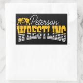 名パーソナライズされた前レスリングスクールチームレスラー 長方形シール (バッグ)