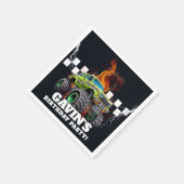 名パーソナライズされた前レトロモンスタートラック スタンダードカクテルナプキン (角)