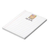 名パーソナライズされた前レトロヴィンテージ学校先生 ノートパッド (回転)