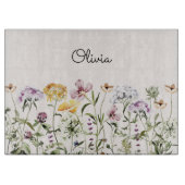 名パーソナライズされた前ワイルドフラワーガーデン カッティングボード (正面)