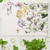 名パーソナライズされた前ワイルドフラワーガーデン キッチンタオル (折り畳み)