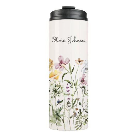 名パーソナライズされた前ワイルドフラワーガーデン タンブラー (正面)