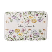 名パーソナライズされた前ワイルドフラワーガーデン バスマット (正面)
