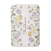 名パーソナライズされた前ワイルドフラワーガーデン バスマット (正面縦)