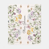 名パーソナライズされた前ワイルドフラワーガーデン フリースブランケット (正面)