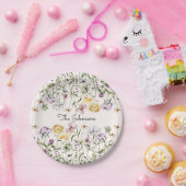 名パーソナライズされた前ワイルドフラワーガーデン ペーパープレート (パーティー)