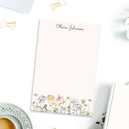 名パーソナライズされた前ワイルドフラワーガーデン ポストイット