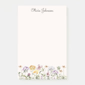 名パーソナライズされた前ワイルドフラワーガーデン ポストイット (正面)