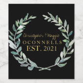 名パーソナライズされた前ワインボトル名結婚の ワインラベル (シングルラベル)