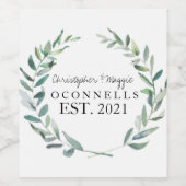 名パーソナライズされた前ワインボトル名結婚の ワインラベル (シングルラベル)