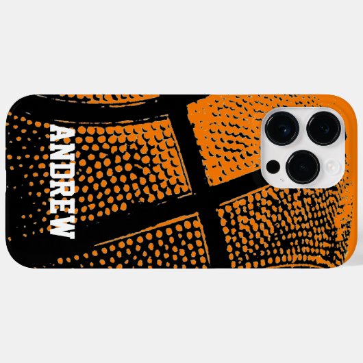 名パーソナライズされた前ヴィンテージバスケットボールプリント Case-Mate iPhoneケース (裏面 (横))