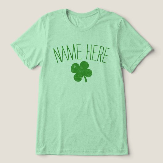 名パーソナライズされた前ヴィンテージShamrockSt patricks day トライブレンドＴシャツ (デザイン正面)