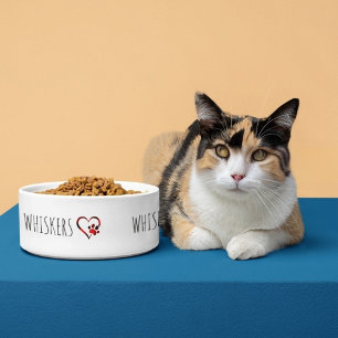 名パーソナライズされた前付きキャットボウル ボウル