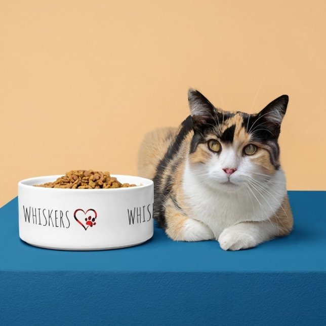 名パーソナライズされた前付きキャットボウル ボウル (クリエイターアップロード済み)