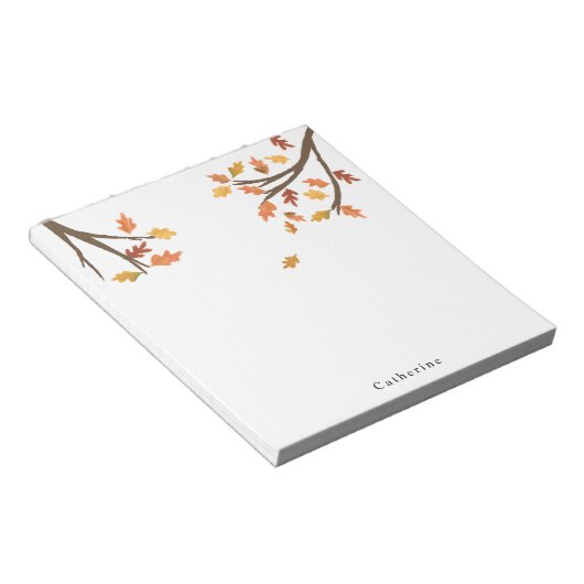 名パーソナライズされた前倒し紅葉秋 ノートパッド (アングル)