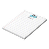 名パーソナライズされた前先生かわいい微笑み定規 ノートパッド (回転)