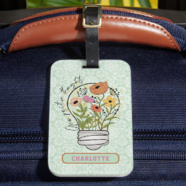 名パーソナライズされた前前向きの考え感動的 ラゲッジタグ