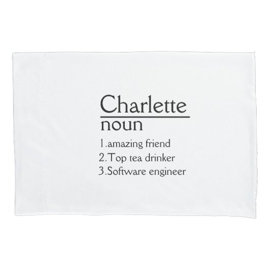 名パーソナライズされた前定義ピロウケース 枕カバー (正面)