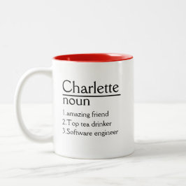 名パーソナライズされた前定義ホワイトマグ ツートーンマグカップ