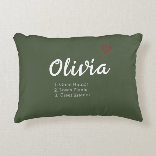 名パーソナライズされた前定義 アクセントクッション (正面)