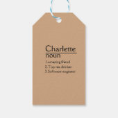 名パーソナライズされた前定義 ギフトタグ (裏面)