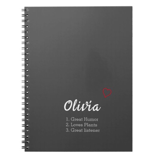 名パーソナライズされた前定義 ノートブック (正面)