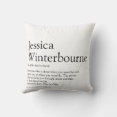 名パーソナライズされた前定義（白黒） クッション (裏面)