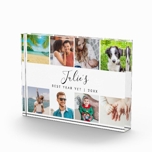 名パーソナライズされた前年まだコラージュ8 フォトブロック (右)