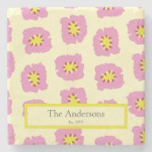 名パーソナライズされた前年度の結婚贈物 ストーンコースター (正面)