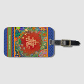 名パーソナライズされた前引用文フローラハート名前をカスタムする ラゲッジタグ (正面横)