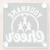名パーソナライズされた前応援チーム大学チアリーダー ガラスコースター (裏面)