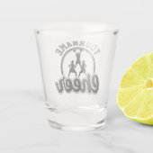 名パーソナライズされた前応援チーム大学チアリーダー ショットグラス (裏面)
