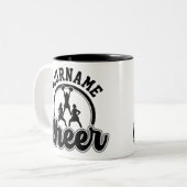 名パーソナライズされた前応援チーム大学チアリーダー ツートーンマグカップ (正面左)