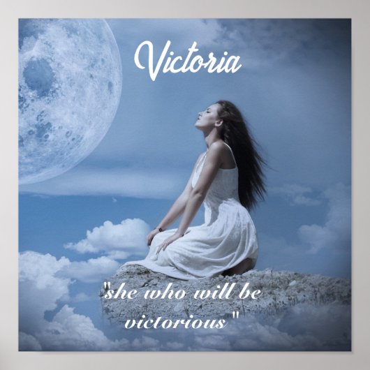 名パーソナライズされた前文字ムーンガールファンタジー ポスター (正面)