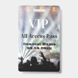 名パーソナライズされた前日VIPコンサートアクセスパス バッジ