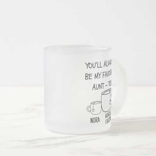 名パーソナライズされた前最高の叔母おもしろい茶 フロストグラスマグカップ (正面右)