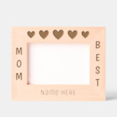 名パーソナライズされた前最高の5ハート レーザー彫刻フレーム (正面)