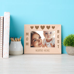 名パーソナライズされた前最高の5ハート レーザー彫刻フレーム