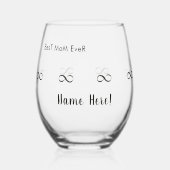 名パーソナライズされた前最高の"無限リングや輪 ステムなしワイングラス (正面)